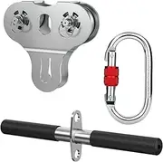 Fologtoo Zipline Pulley, Heavy Duty 304 Stainless Steel Zipline Trolley with Handle for 1/4" to 3/8" Cable, Tandem Speed Double Pulley for Backyard Zip Line, Hauling, Rigging and Commercial Purposes