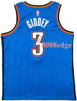 BECKETT "JOSH GIDDEY" SIGNED NIKE THUNDER JERSEY AUTO AUTHENTIC AUTOGRAPH +PHOTO