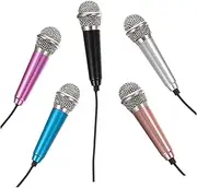 Totority 5Pcs Portable Mini Microphones for Smartphones Phone Mic with Omnidirectional Sound Capture for Singing Vlogging and Recording Colors