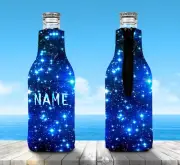 Stars Personalised Stubby Holder Zip Up Bottle Cooler Collapsible