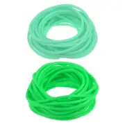 Rubber Cord Tube Hollow Pipe 16ft 1/8" Dia 1/16" Hole Tubing Green, Blue Green