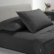 Bianca Heston 300 Thread Count Cotton Percale Sheet Sets Charcoal