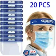 20 Pack Safety Full Face Shield Reusable Clear Washable Face Anti-Splash