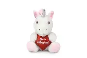 Korimco 20cm Valentines Unicorn Love Stuffed Animal Kids Soft Plush Toy 3y+
