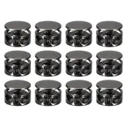 12pcs Metal Spring Cord Locks Toggles Stopper Slider Cord Black
