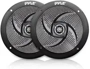Pyle Low-Profile Waterproof Marine Speakers - 240W 6.5 Inch 2 Way 1 Pair Slim Style Waterproof and Weather Resistant Outdoor Audio Stereo Sound System, for Boat, Off-Road Vehicles - (Black)