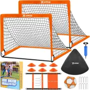 Kids Soccer Goals for Backyard & Training Equipment w/ Ball Agility Ladder Cones