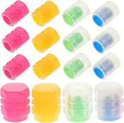 JECOMPRIS 24pcs Glow Dark Tire Caps Fluorescent Valve Stem Caps for Cars Trucks Suvs Motorcycles Unique Nighttime Car Decoration Easy Install Stylish Design