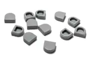 Lego - Lot of 12 - Grey / Gray, Tile Round 1 x 1 Half Circle