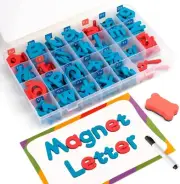 Coogam Magnetic Letters 251Pcs with Magnetic Board and Storage Box - Uppercas...