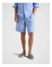 [Fine Day] Linen Shorts in Light Blue