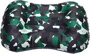 [MUSISALY] Portable Inflatable Pillow Multifunctional Head Neck Cushion for Outdoor Camping Daily Use Lightweight TPU Material Camouflage Green for Travel Relaxation
