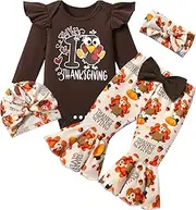 [CRISONE] Toddler Girl Clothes Letter Print Ruffled Shirt+Long Pants+Headband 3pcs Cute Fall Outfit Set