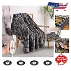 Electric Heated Throw Blanket 50"x60" - Reversible Faux Fur & Sherpa Cozy Warmth