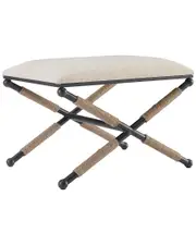 Linon Ashburn Campaign Accent Stool