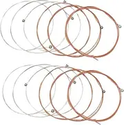 ERINGOGO 12pcs Metal Folk Guitar Strings Replacement Sets for Acoustic Guitars Easy to Use Strings