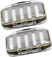 Sosoport 2pcs Box Fishing Boxes& Storage Double Layer Double Open Streamer Double Sided Black