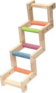 GRIRIW Parrot Cage Accessory Bird Climbing Ladder Toy Grinding Claw for Perch Stand for Indoor Play Random