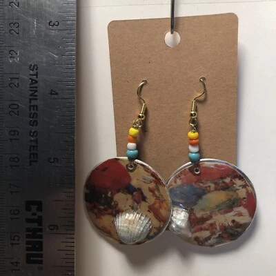 Vintage Earrings, A Day At The Beach / Sea Shells