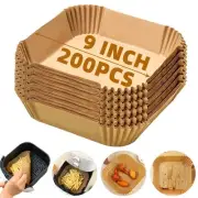 200PCS Air Fryer Liners Disposable,9 Inch Square Air Fryer Parchment Paper Li...