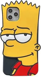 Ultra Thick Soft Silicone Case for Apple iPhone 12 Pro Max Yellow Color 3D Cartoon Anime Animation High Fashion Cool Fun Funny Cute Lovely Adorable Protective Kids Girls Boys