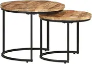 vidaXL Nesting Coffee Tables in Solid Mango Wood