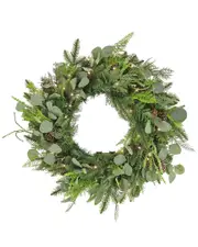 National Tree Company HGTV 28in Winter Garden Eucalyptus Mixed Tip Wreath