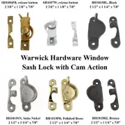 Warwick Window Safety Sash Lock, Black, Bronze, Nickel, Brass, White