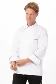 Chef Works Mens Monte Carlo Premium Cotton Chef Coat (ECCB)