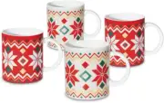 Christmas Gifts – Winter Feelings Christmas Mugs Set of 4 – Handmade Porcelain M