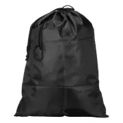 17.3" Clothes Storage Double Drawstring Bag for Camping, Black