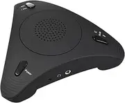 USB Desktop Computer Conference Omnidirectional Condenser Microphone Mic Speaker Speakerphone 360° o Pickup Plug & Play for Busin Video Meeting Black One Size