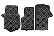 Black with Red Eco Leather Floor Mats Covers for Volkswagen Crafter II 2016+ LHD