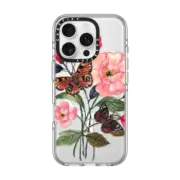 iPhone 16 Pro Clear Case MagSafe Compatible Floral&Butterfly