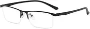 Stylish Reading Glasses for Men Women, Flexible TR Half Frames Computer Readers, Blue Light Blocking Glasses