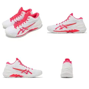 【asics 亞瑟士】籃球鞋 GELBURST 28 男鞋 白 粉紅 回彈 輕量 支撐 運動鞋 亞瑟士(1063A089100)