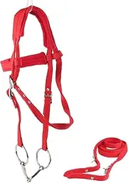 JTLB Horse Bridle English Bridle Horse Bridle Rein Harness Headstalls with Soft Cushion Red