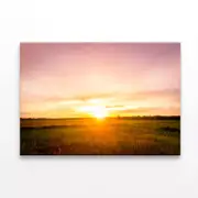 Empty Grassland and Sunset Print 100% Australian Made 90 x 60cm (Stretched)
