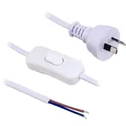 DOSS 18WS Inline Switch Power Lead White 2.3M 2 Core 2.3M Length INLINE SWITCH POWER LEAD WHITE