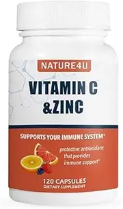 Vitamin C 1000mg with Zinc 1000mg Vitamin C, 50mg Zinc for Immune Support Health 120 Capsules 2 Month Supply