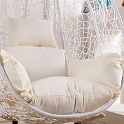 Waterproof Hanging Egg Chair Cushion Cover Outdoor Single Seat Swing Egg Chair Cover with Zipper, White