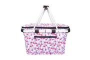 Sachi Insulated Foldable Picnic Carry Basket Bag with Lid Gumnuts