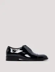 Hawes & Curtis Black Italian Patent Leather Oxford Shoe Size: 12
