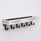 Rustic Wooden Key Holder with 6 Hooks Storage Tray Easy Install Wall-Mounted Org