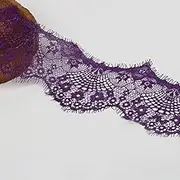 Lace Ribbon，Lace Trim， lace Ribbon 3 Yards/lot 9.5cm Flower Embroidered Lace Fabric Net Trim Ribbons Lace for DIY Handmade Craft Sewing Garment(Purple)