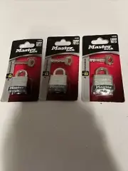 3 Pack Master Lock 105D Keyed Padlocks Steel Shackle Warded Locking Mechanism(Z)