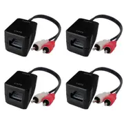 2x PRO2 RCA Male Plug Stereo Audio Over Single RJ45 Cable CAT5 Extender upto 75m