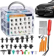 plsyyuw Car Clips Fasteners | 725pcs Front Bumper Clips | with Car Panel Pry Tool Car Push Retainer Clips Bumper Repair Rivets