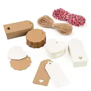 200PCS Kraft Paper Tags, Gift Tags with Strings Hanging Tags Cookie Style-1