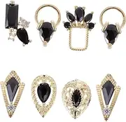 Beaupretty 8Pcs Fingernail Zircon Decors Flat Back Charms for DIY Nail Art Random Style Nail Jewels for Phone Shells and Crafts Chic Decorations for Manicure and Accessories
